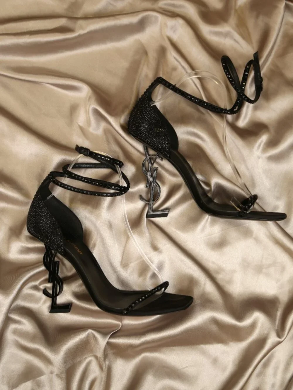 YVES SAINT LAURENT "Opyum" Swarovski Crystal Sandals - Picture 11 of 12